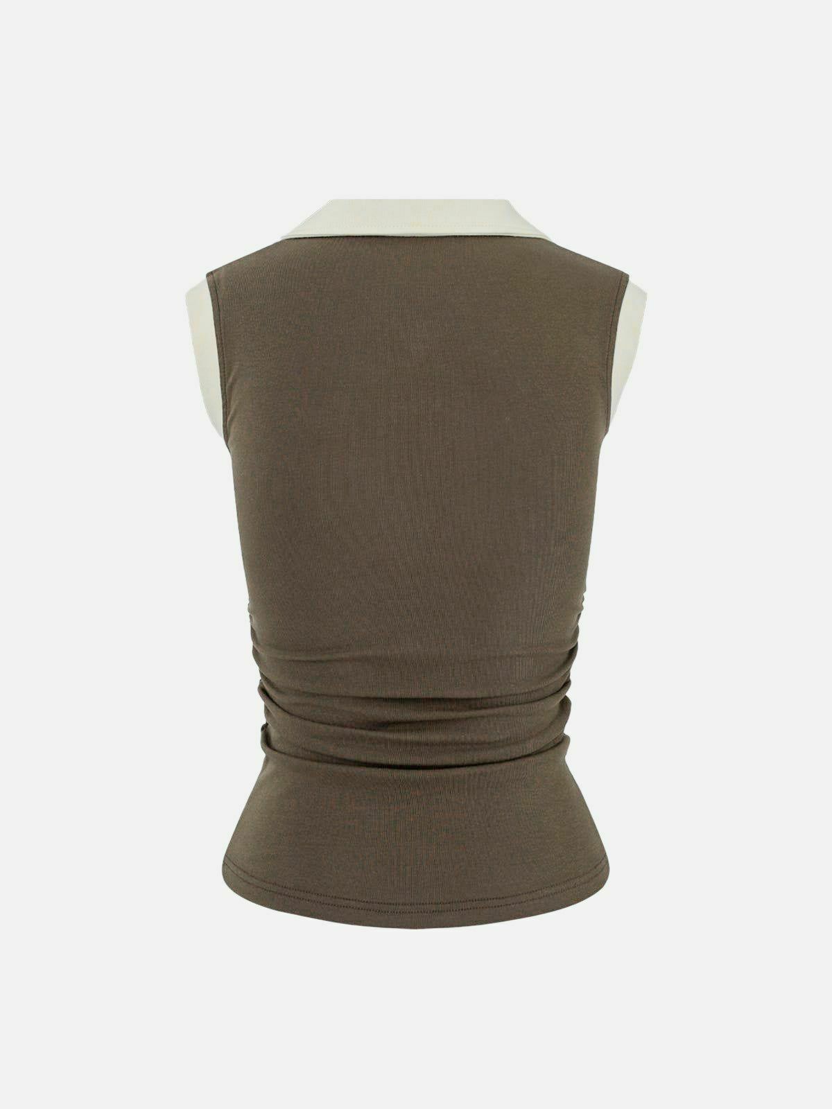 Y2K Polo Tank Top: Retro Summer Outfit for Trendy Women - Perfect for 90s Vibes!