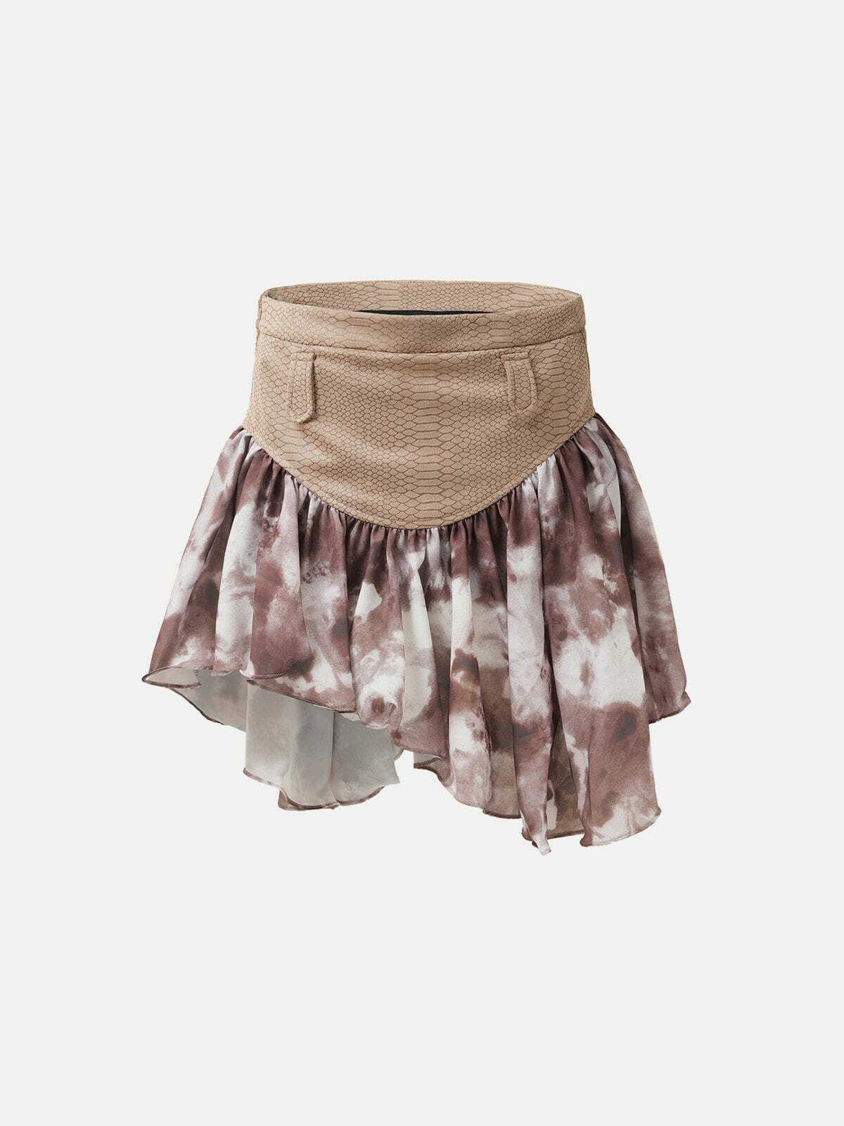 Y2K Snake Pattern Patchwork Skirt - Trendy Retro Style for Summer Y2K Outfits