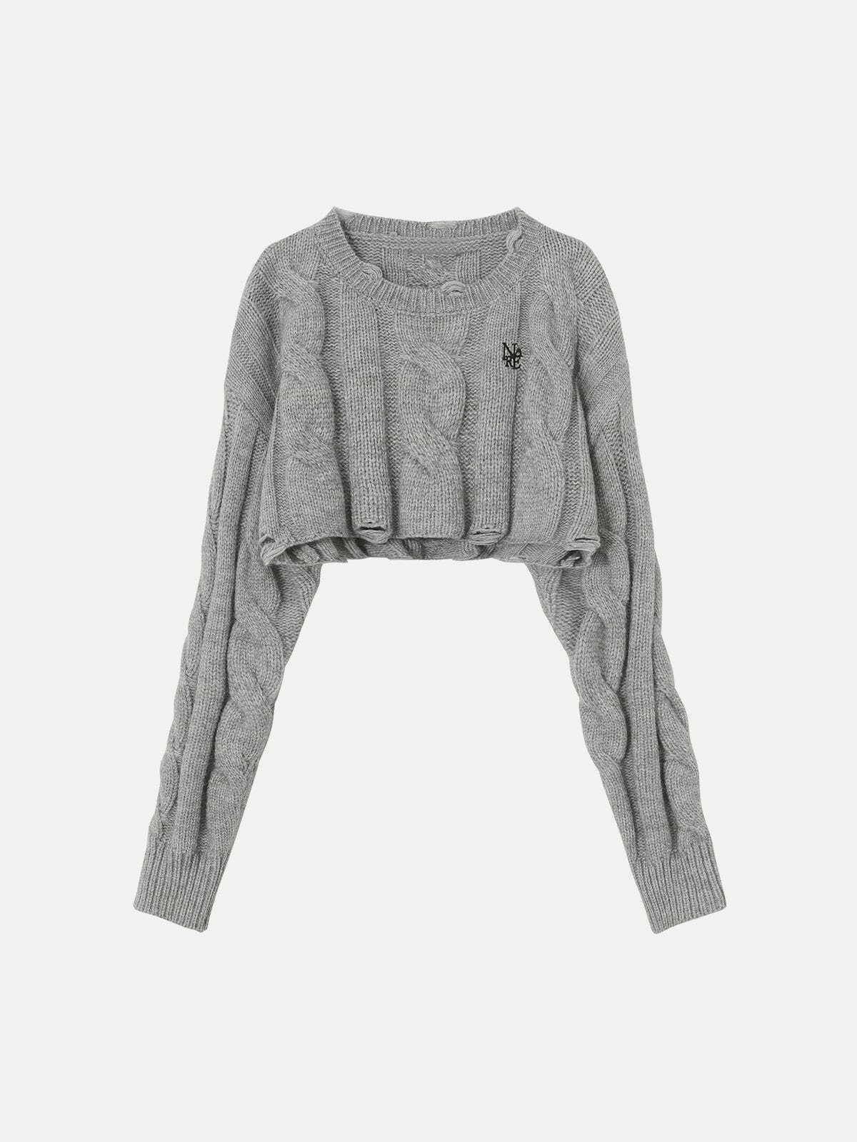 Y2K Vintage Basic Crop Sweater - Retro 90s Style for Effortless Summer Outfits