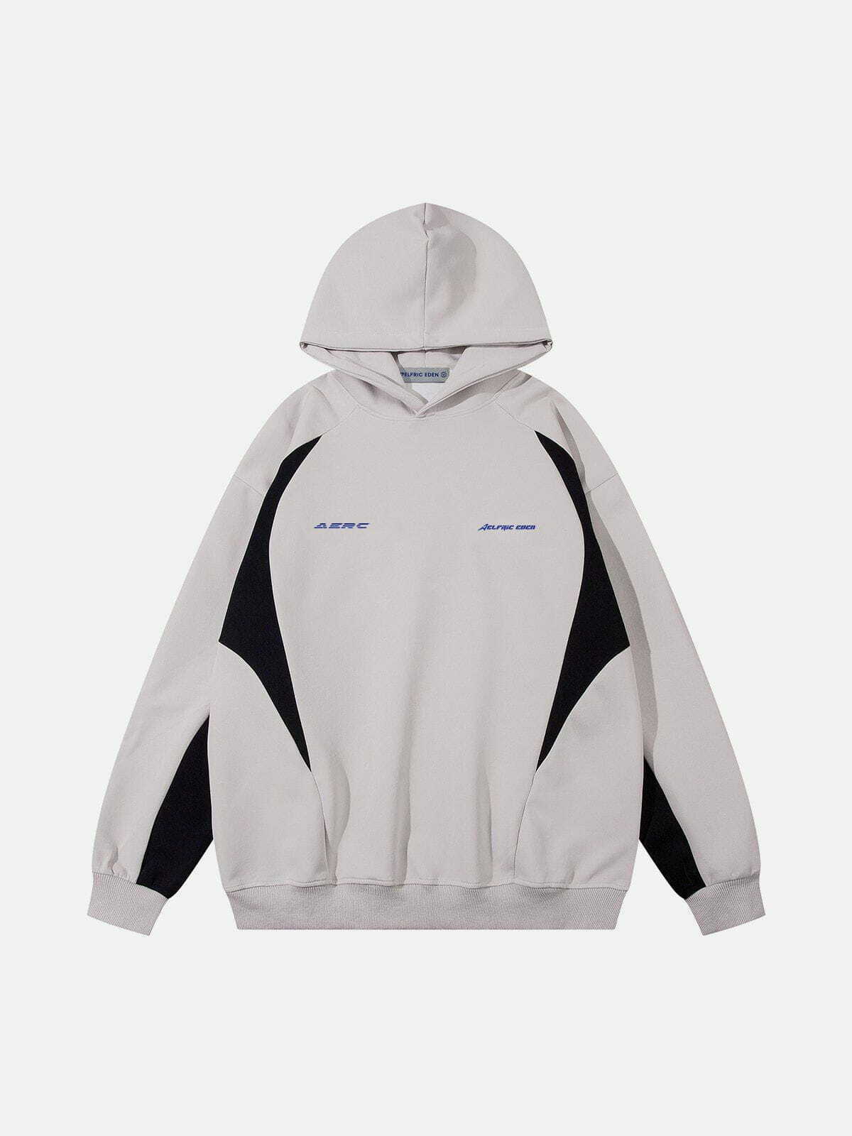 Y2K Vintage Color Blocking Patchwork Hoodie - Retro 90s Grunge Style for Trendy Outfits