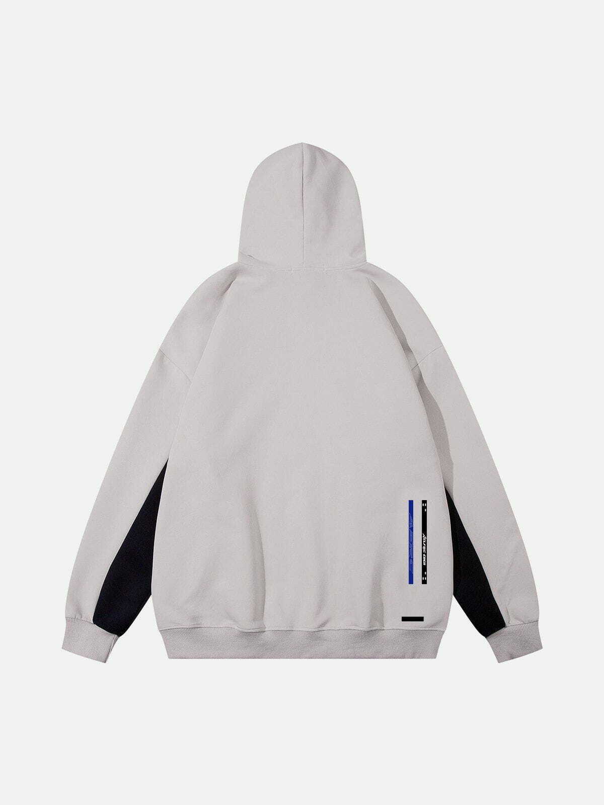 Y2K Vintage Color Blocking Patchwork Hoodie - Retro 90s Grunge Style for Trendy Outfits