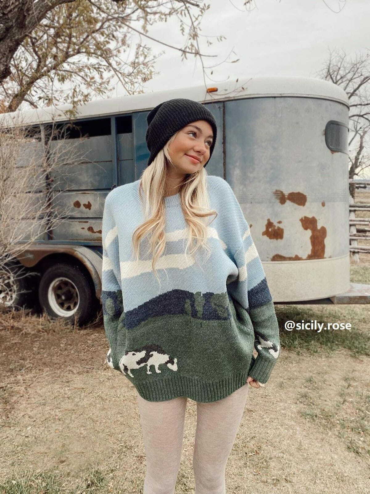 Y2K Vintage Prairie Cow Pattern Sweater - Retro Grunge Style for Summer Outfits