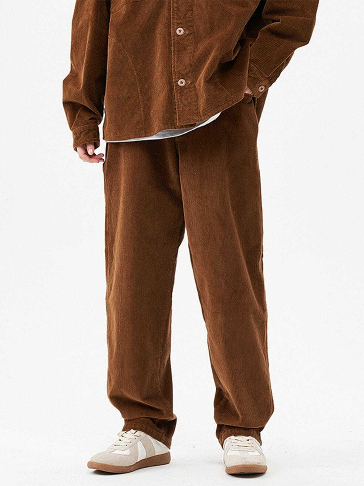 Y2K Vintage Solid Corduroy Pants - Retro 90s Grunge Style for Trendy Summer Outfits