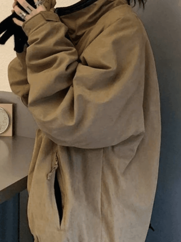 Y2K Vintage Zip-Up Jacket: Trendy Solid Color Outerwear for Effortless Summer Style