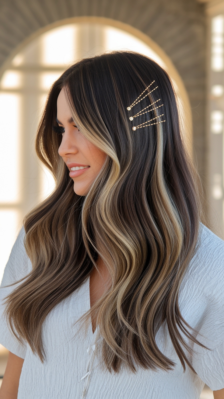 balayage hair on dark hair outfit idea