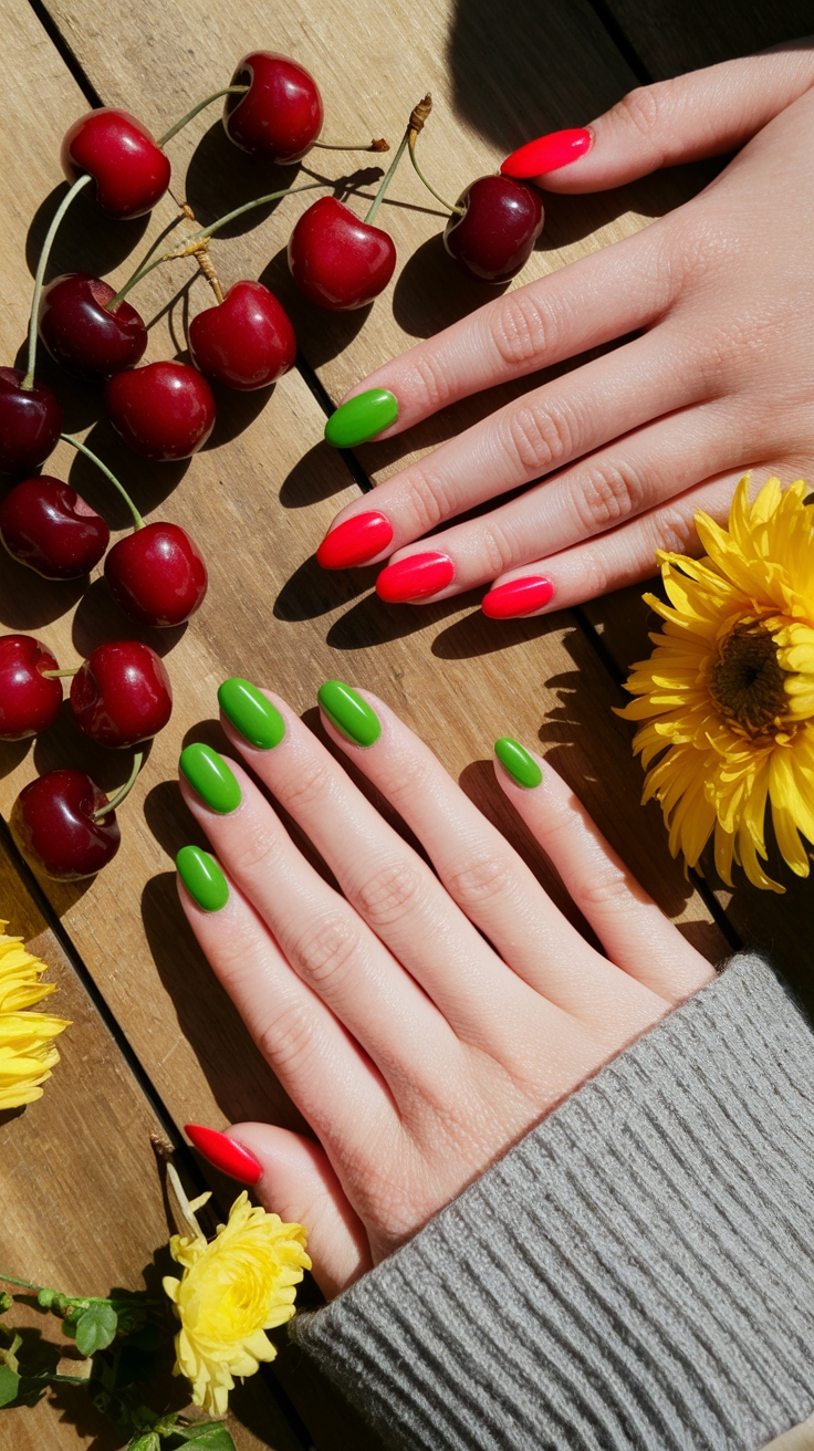 cherry nail designs summer outfit idea