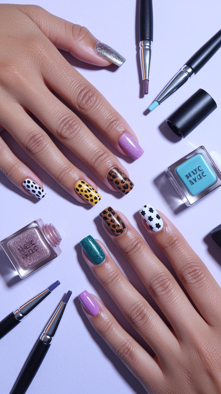 different nail designs on each nail outfit idea
