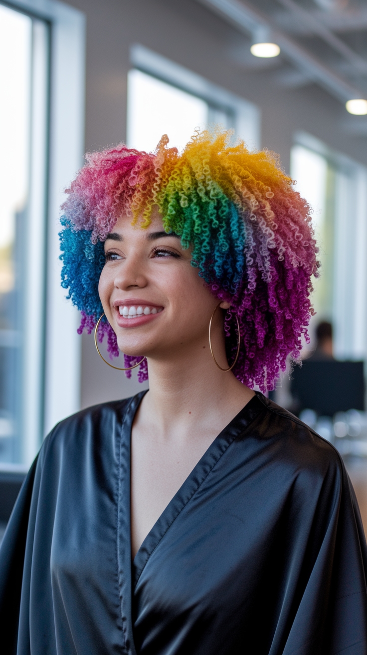 hair color ideas curly hair outfit idea