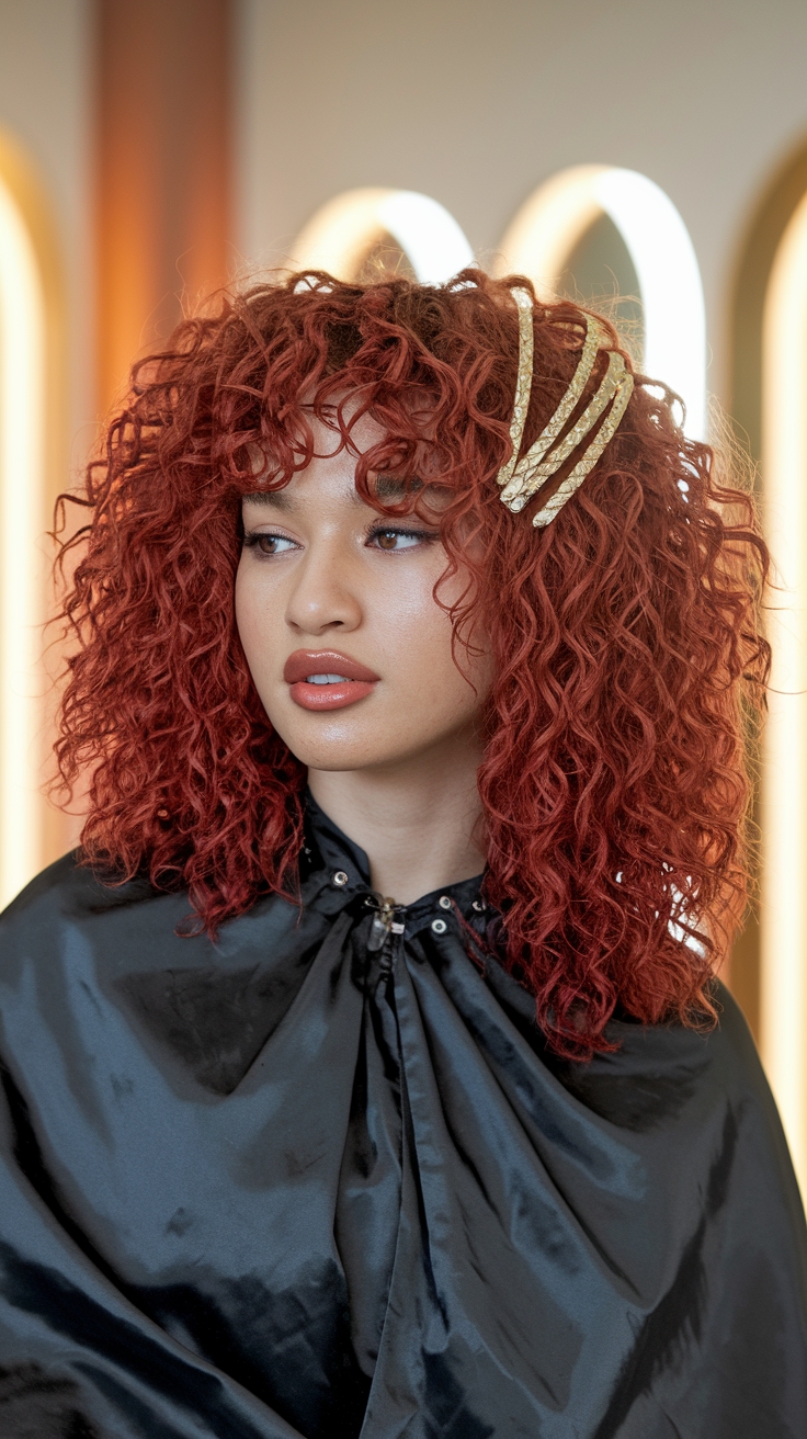 hair colour for curly hair outfit idea