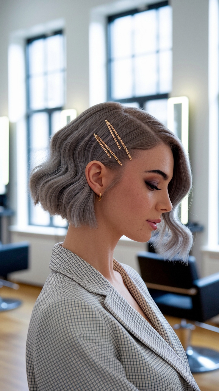 hair do for short hair outfit idea