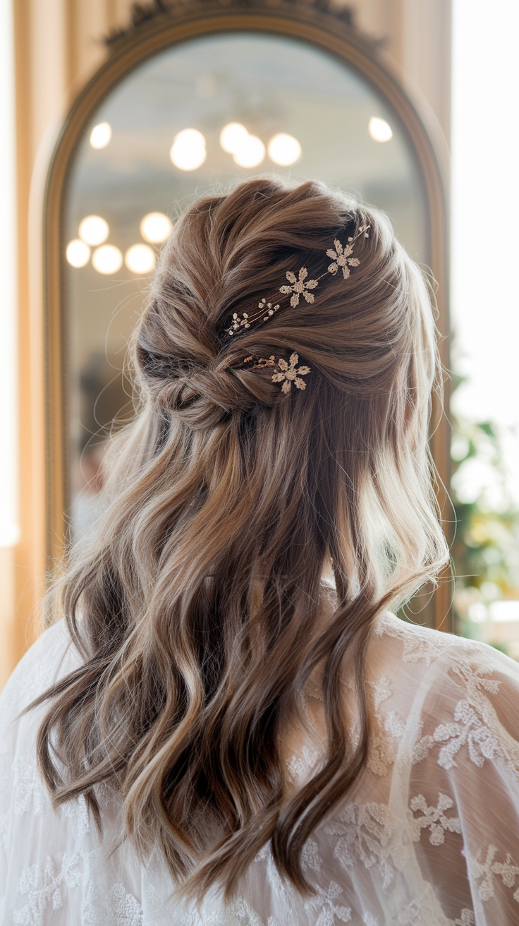half up half down hair outfit idea