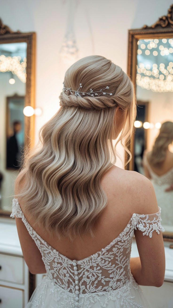half up half down hair prom outfit idea