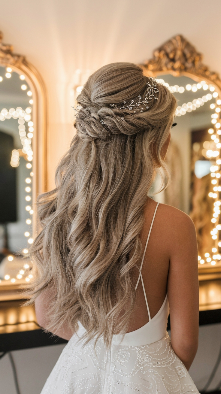 half up half down prom outfit idea