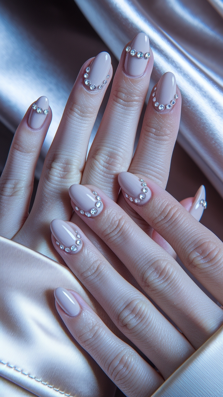 nail art with gems outfit idea