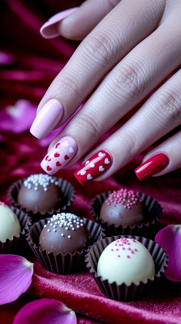 nail inspo valentines day outfit idea