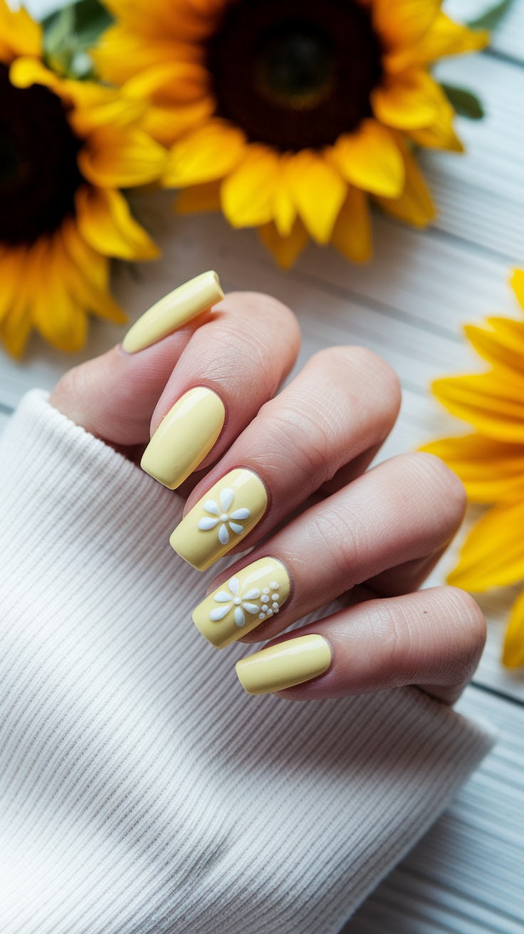 pastel yellow nail ideas outfit idea