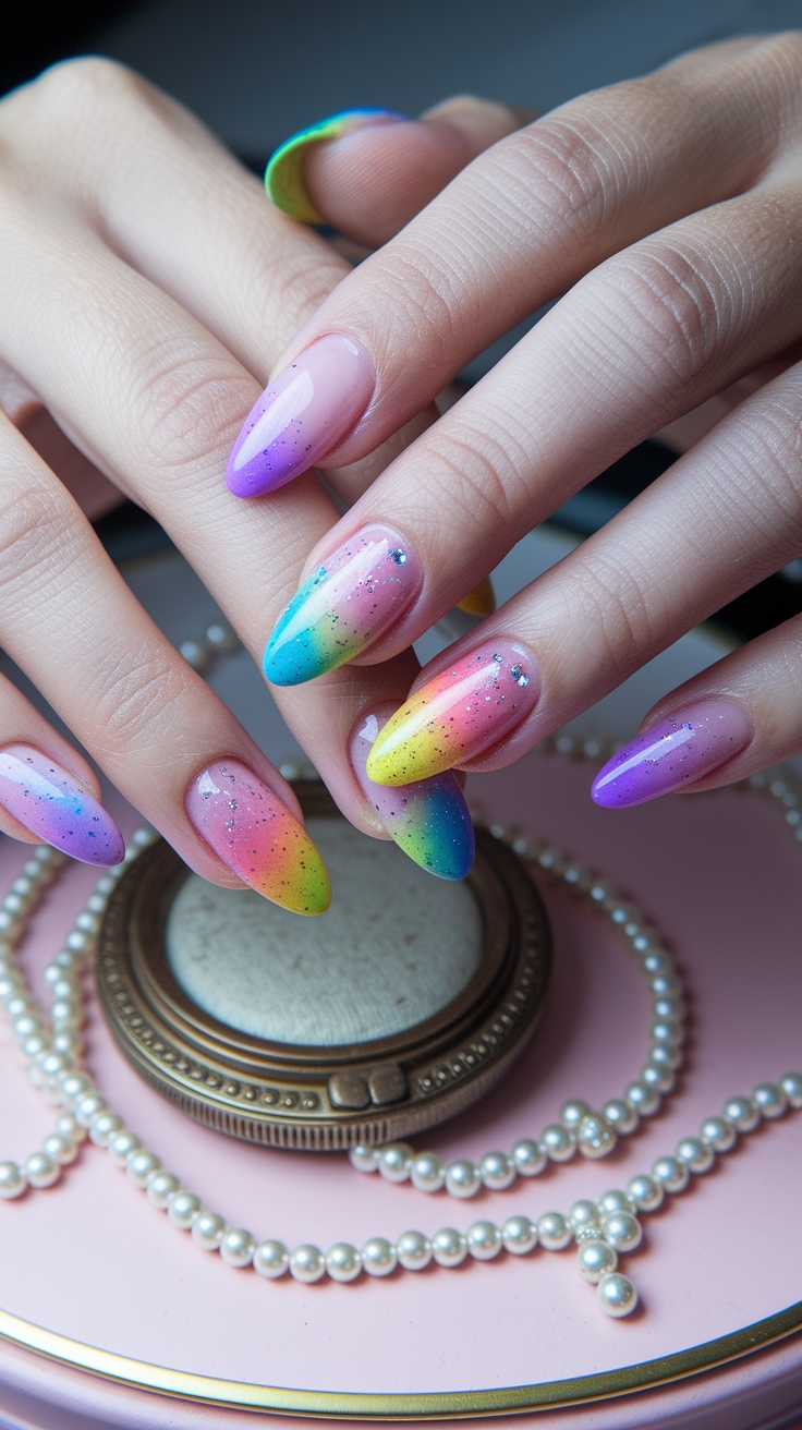 rainbow nail art designs outfit idea