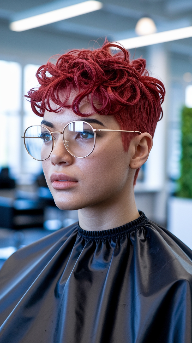 short hair for curly hair outfit idea