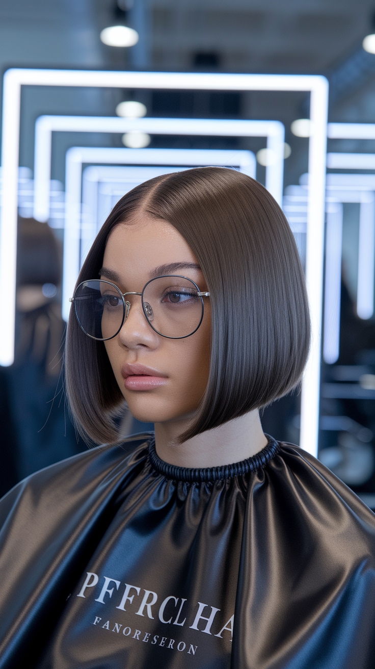 short hair for straight hair outfit idea