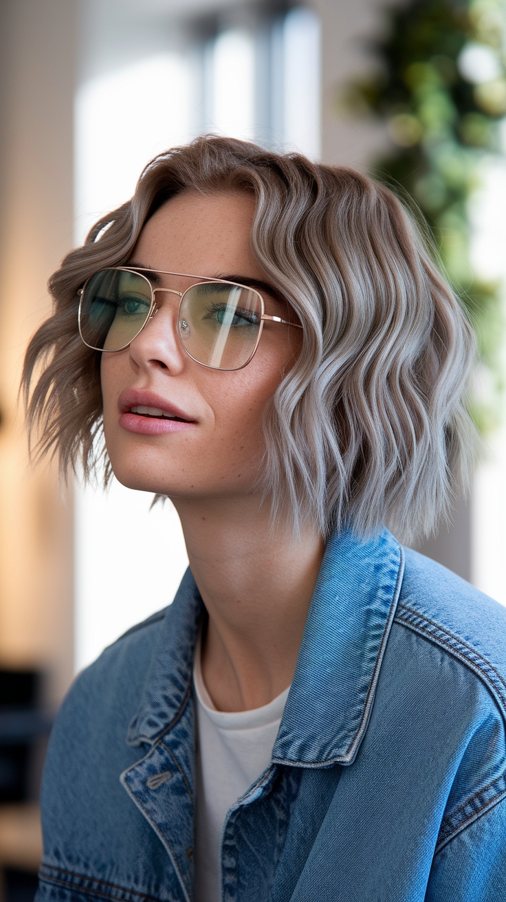 short hair for wavy hair outfit idea
