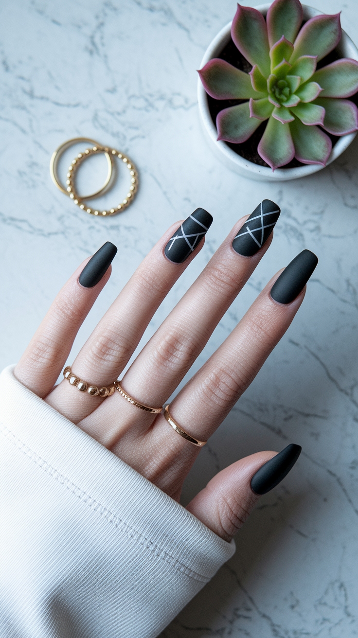 simple black nail designs outfit idea