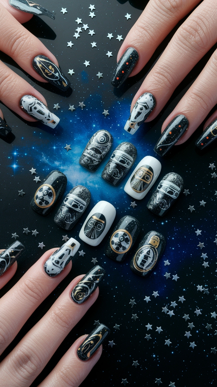 star wars nail art outfit idea