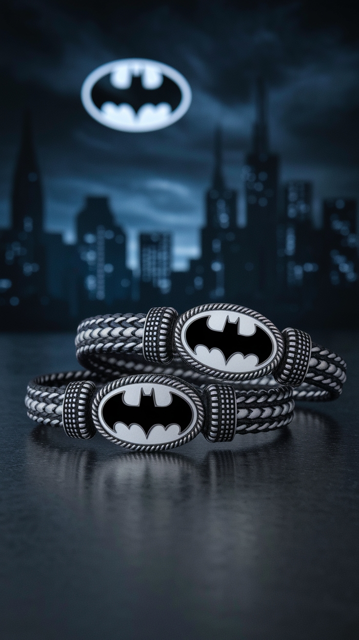 Batman Matching Bracelets for Superhero Fans outfit idea