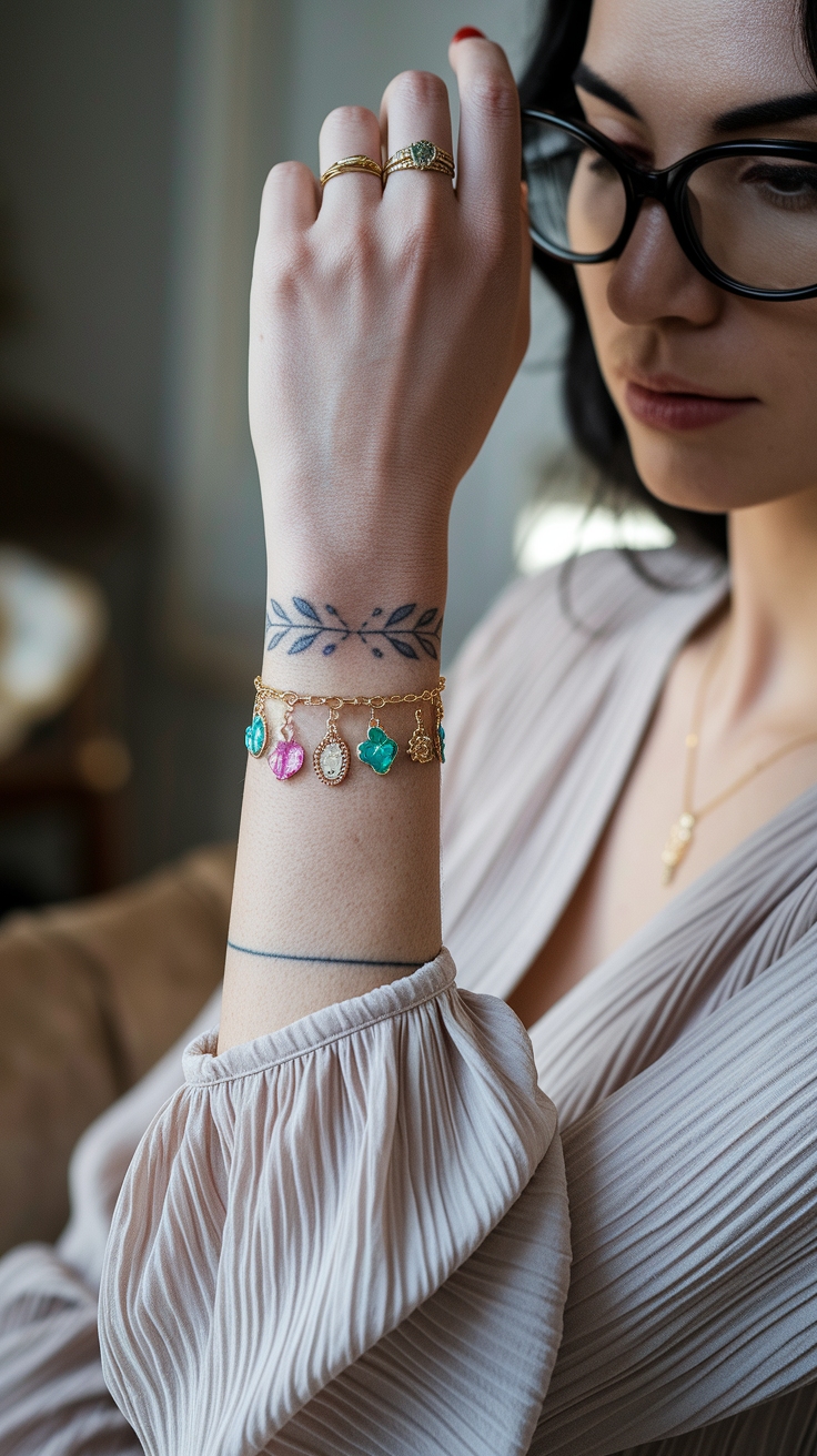 Charm Bracelet Tattoo for Women: A Stylish Ink Trend outfit idea