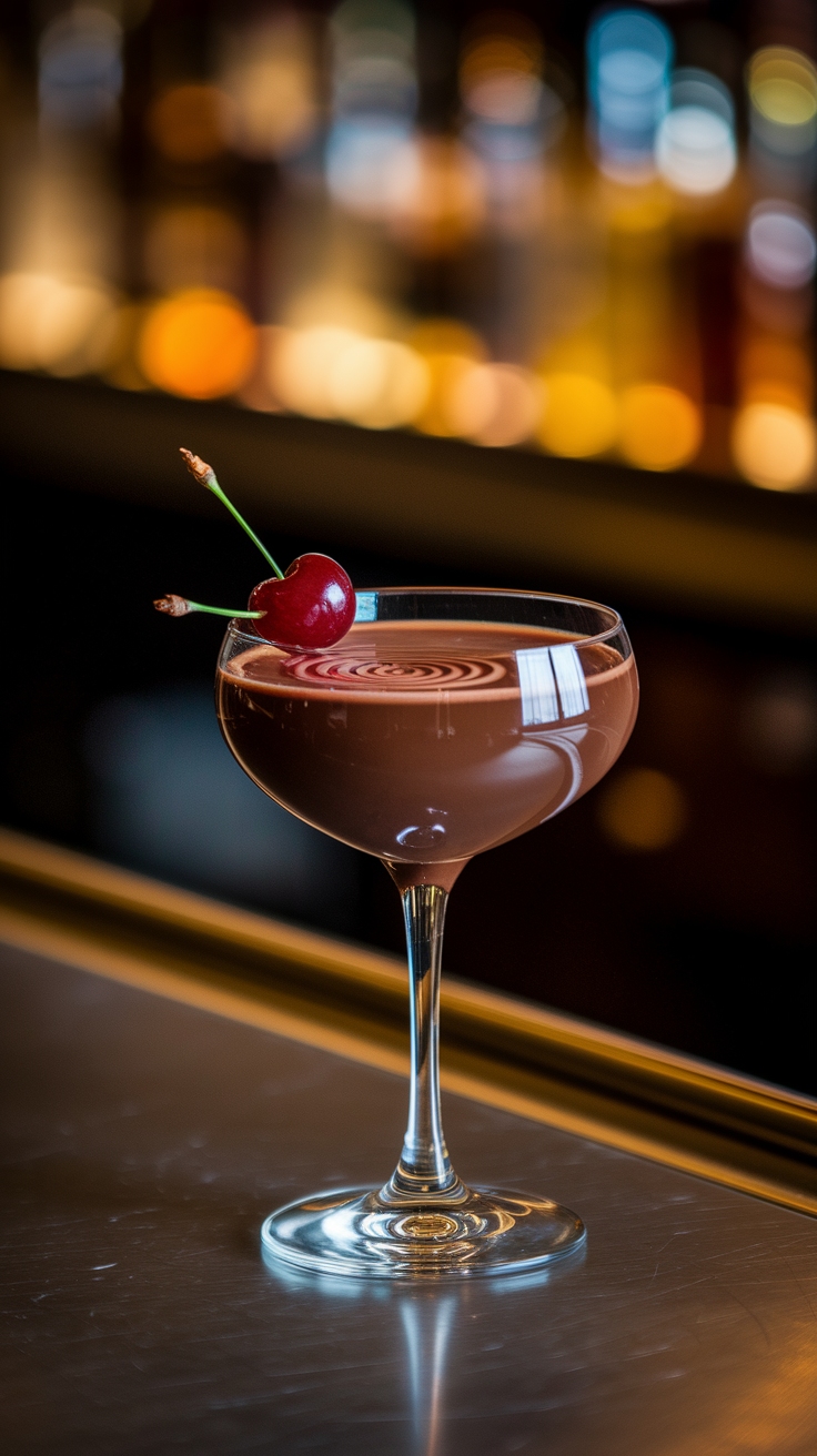 Indulging in a Chocolate Cherry Martini for Dessert outfit idea