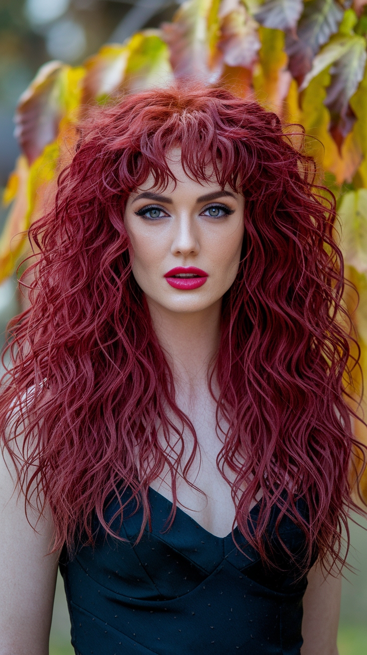 Dark Cherry Red Hair Curly Styles to Try outfit idea