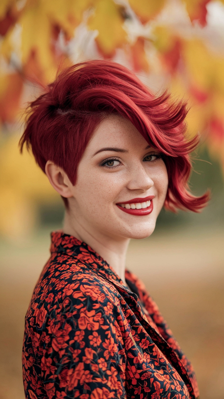 Dark Cherry Red Hair Short: Style Tips and Ideas outfit idea
