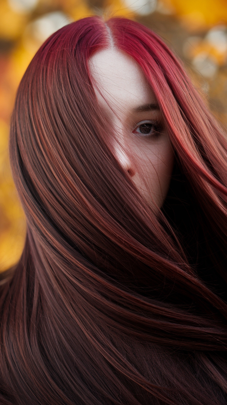 Transform Your Look with Dark Cherry Red Hair with Highlights outfit idea