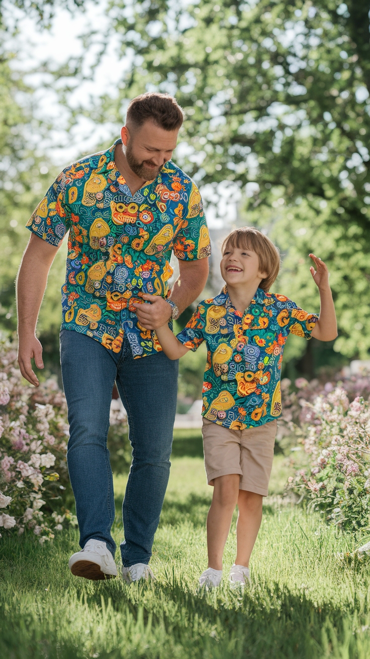 Stylish Father Son Matching Shirts for Bonding Time outfit idea