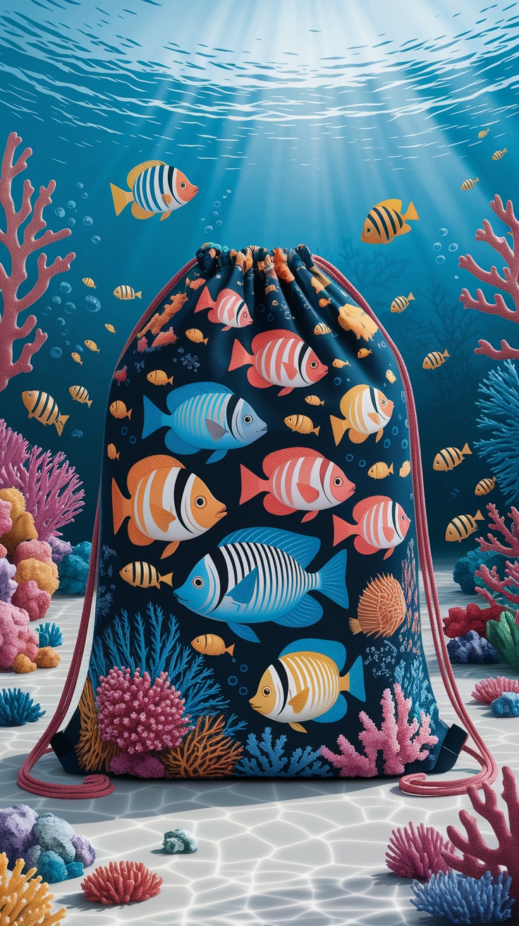 Fish Drawstring Bag: Practical and Stylish Accessory outfit idea