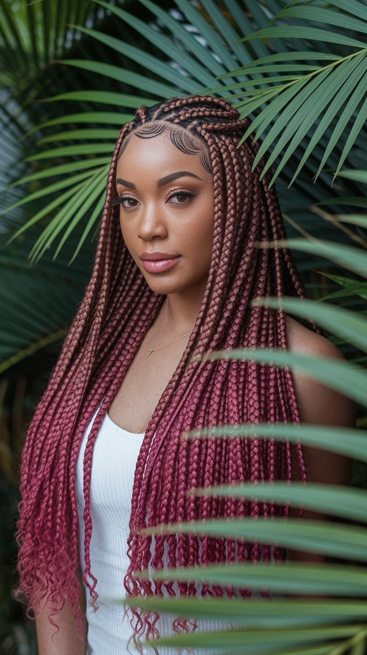 Goddess Twist Braids with Curls: A Stylish Combo outfit idea