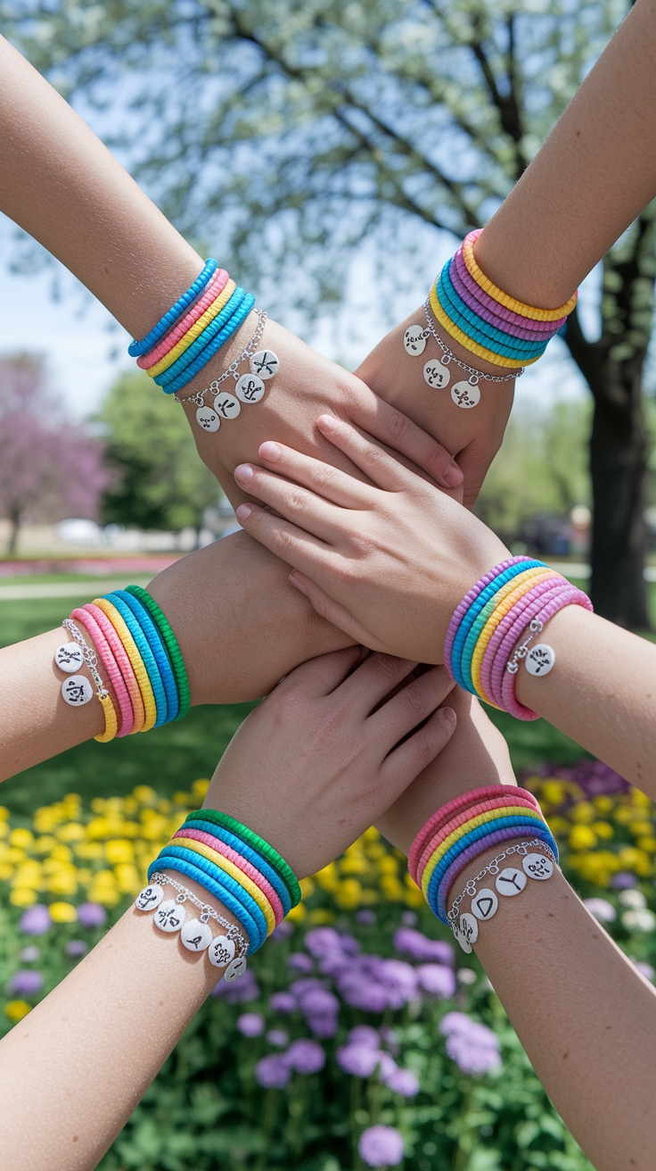 Unique Matching Bracelets for 4 Friends to Celebrate outfit idea