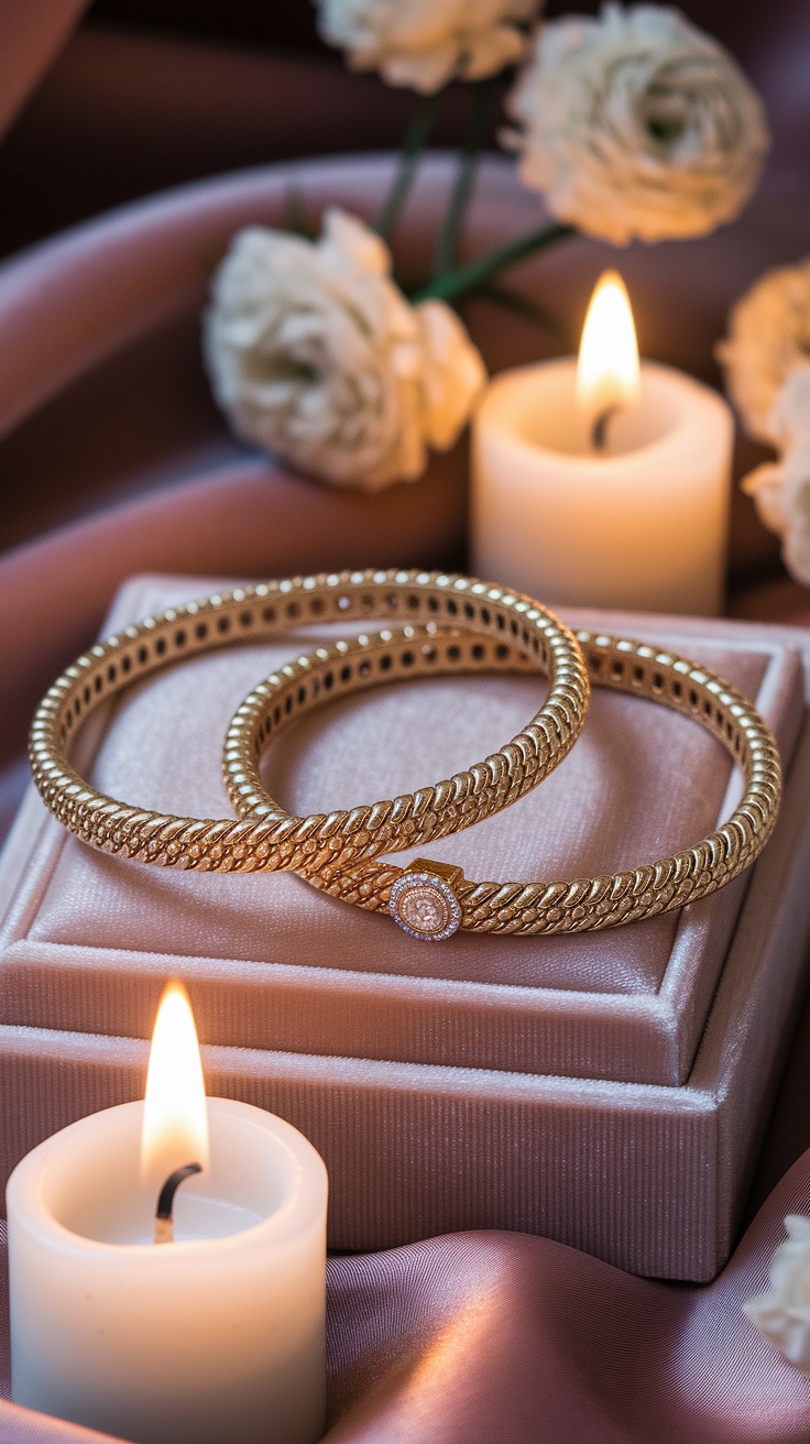 Matching Gold Bracelets for Couples: A Love Symbol outfit idea
