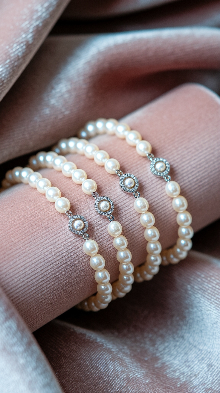 Elegant Matching Pearl Bracelets for Sisterly Love outfit idea