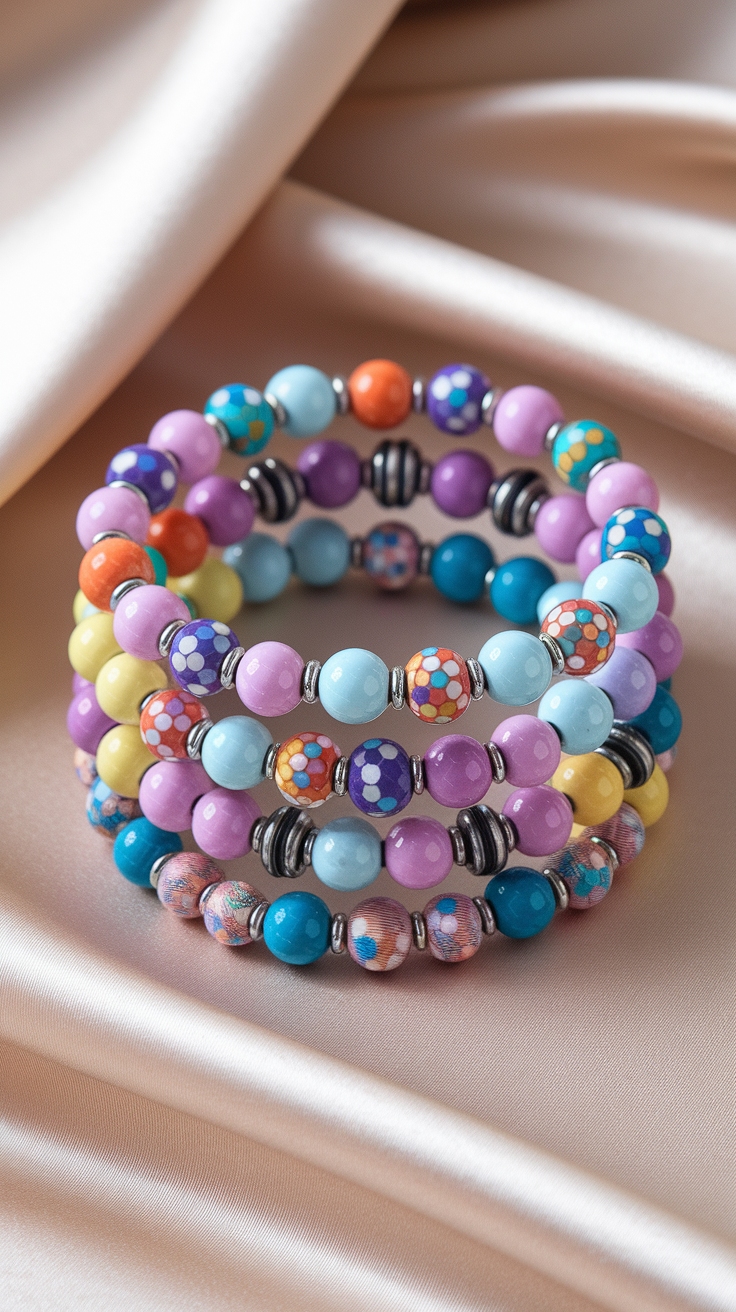 Fun Matching Pony Bead Bracelets for Creative Friends outfit idea