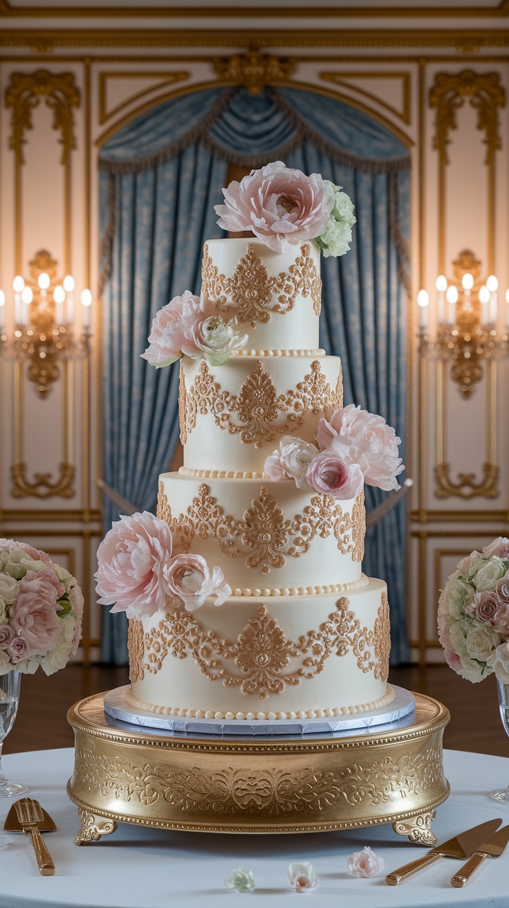 Rococo Wedding Cake: Sweet Elegance for Your Big Day outfit idea