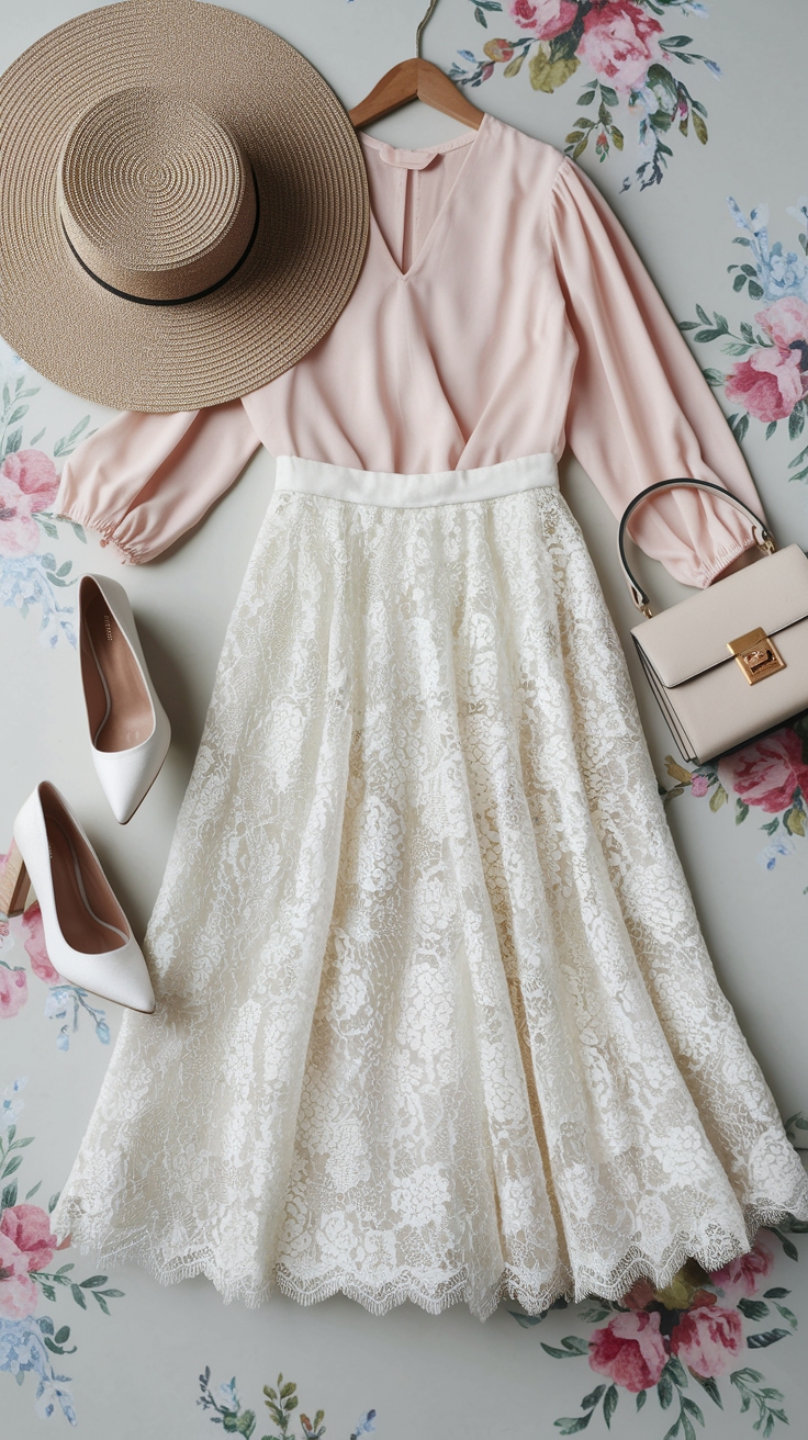 White Lace Skirt Outfit Ideas for a Fresh Look outfit idea