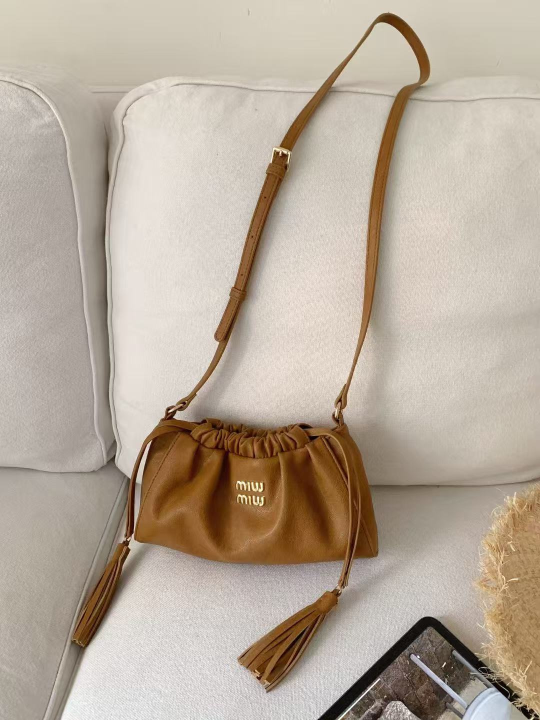 2025 New Candy Series Pleated Cloud Bag, Tassel Ribbon Decoration, Large Small Underarm Shoulder Crossbody Bag