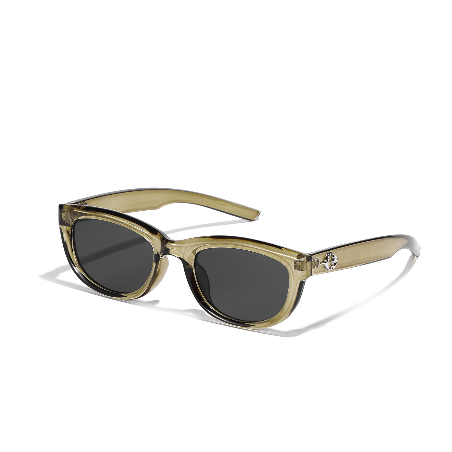 2025 Retro Cat Eye GM Green Oval Sunglasses - Y2K Fashion, European American Style, High-End Sun Protection