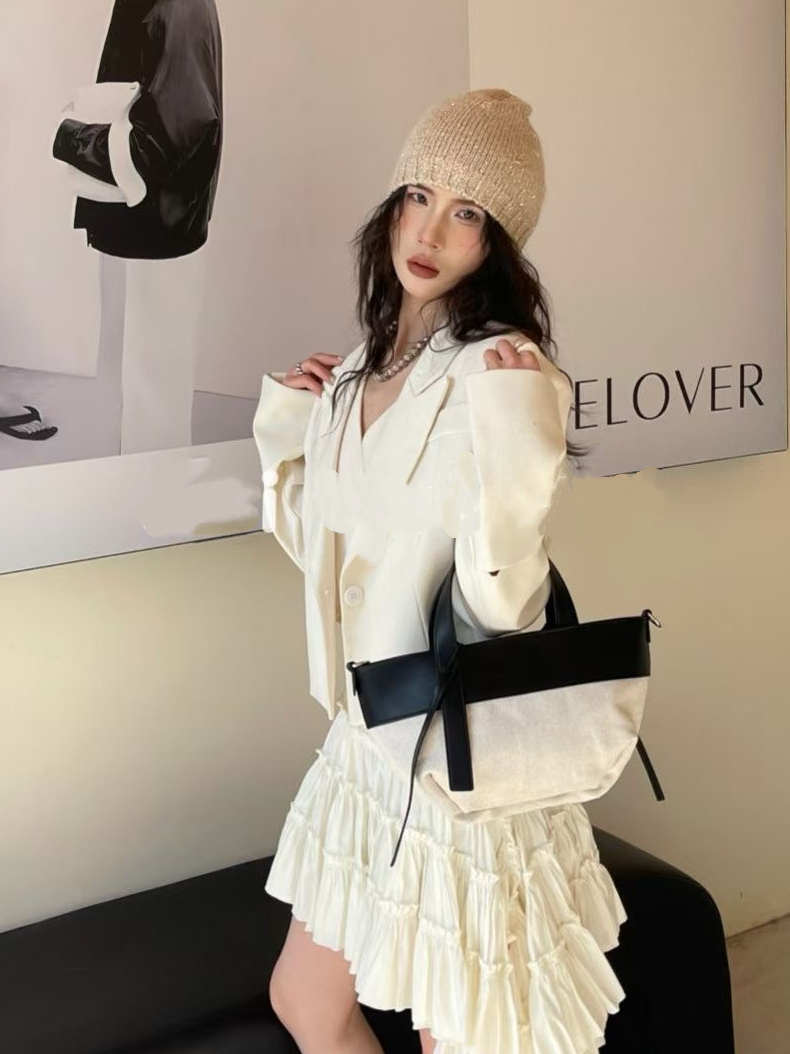 2025 Spring/Summer Single Shoulder Tote Bag, Cotton Linen, Fashionable Versatile High-End Commuter Women's Bag