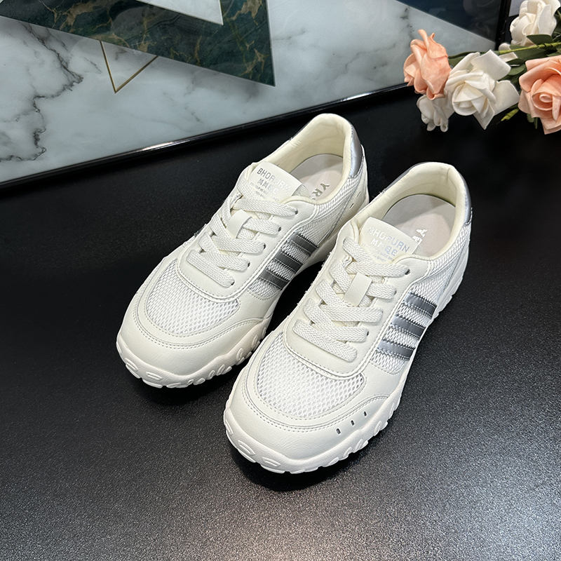 2025 Summer Thick-Soled Breathable Mesh Color-Blocking Sneakers for Women, Versatile Casual Athletic Training Shoes