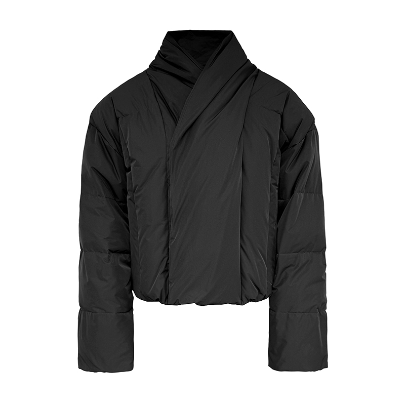 90% Goose Down Scarf Down Jacket with High Fill Power and Ribbed Cuffs - Stylish Winter Outerwear