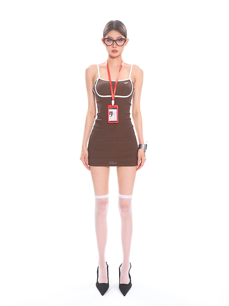 American-Style Spaghetti Strap Dress for Women - Hot and Spicy Summer Slim Fit Mini Skirt