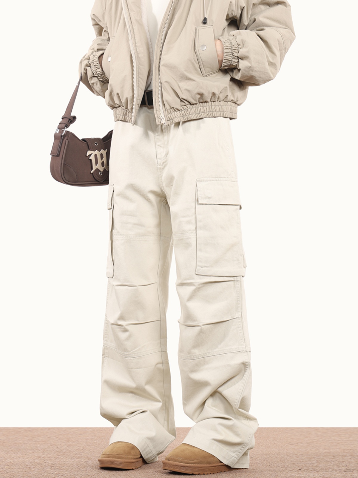 American-Style Straight Multi-Pocket Pleated Work Pants for Men and Women - Loose Fit Street Hip-Hop Dance Style