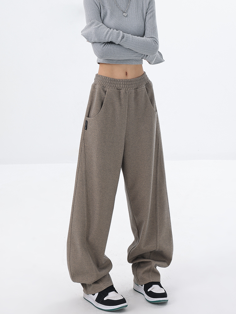 Autumn Winter Thickened Curved Knife Banana Sports Pants for Women - Loose Wide-Leg Sweatpants in Casual Style