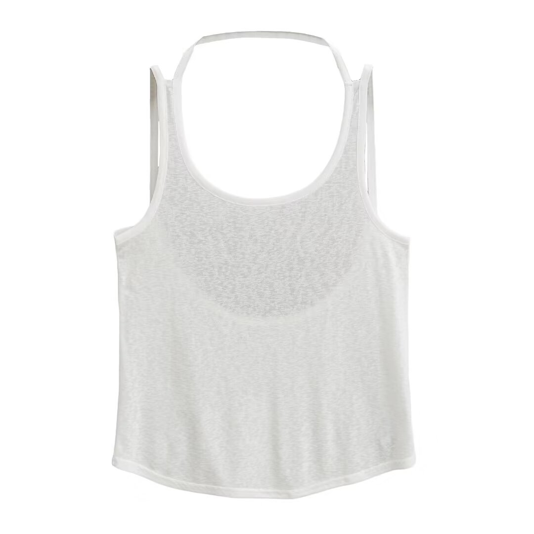 Backless Loose Fit Thin Strap Women's Sport Tank Top - Jazz Street Dance Yoga Vest for Fitness and Running Cover-Up